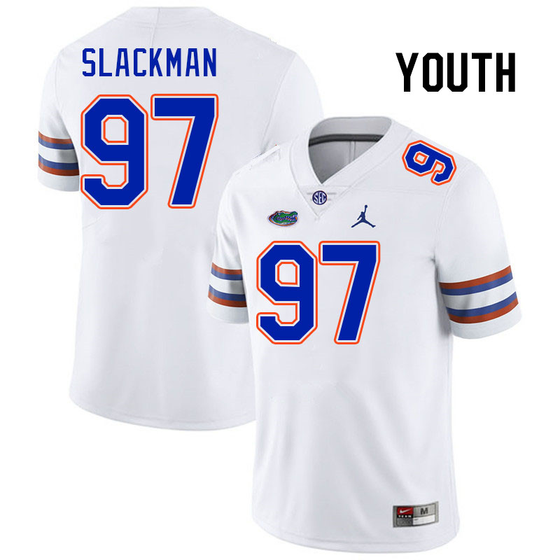 Youth #97 Joey Slackman Florida Gators College Football Jerseys Stitched-White